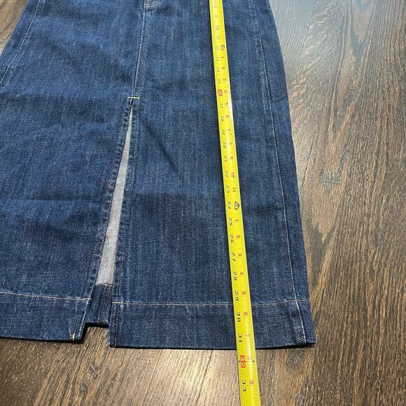 J. Crew Denim Midi Skirt Womens 26 Front Slit Pencil Blue Rinse Wash Classic - Picture 7 of 7
